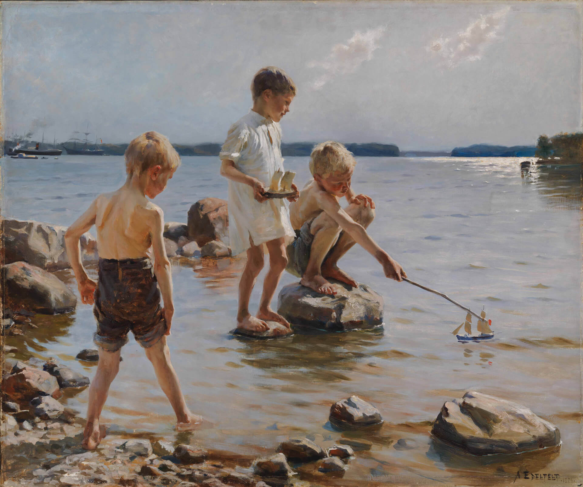 giulia coppini - a. edelfelt ragazzini sulla spiaggia